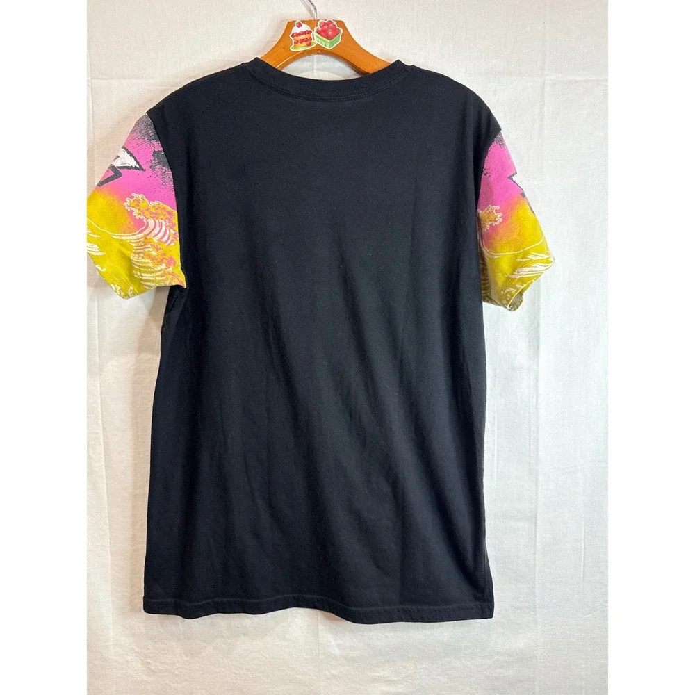 Fresh Laundry Tokyo Savage Graphic Tee Black Pink Yellow Great Wave Mens Medium - Picture 2 of 5